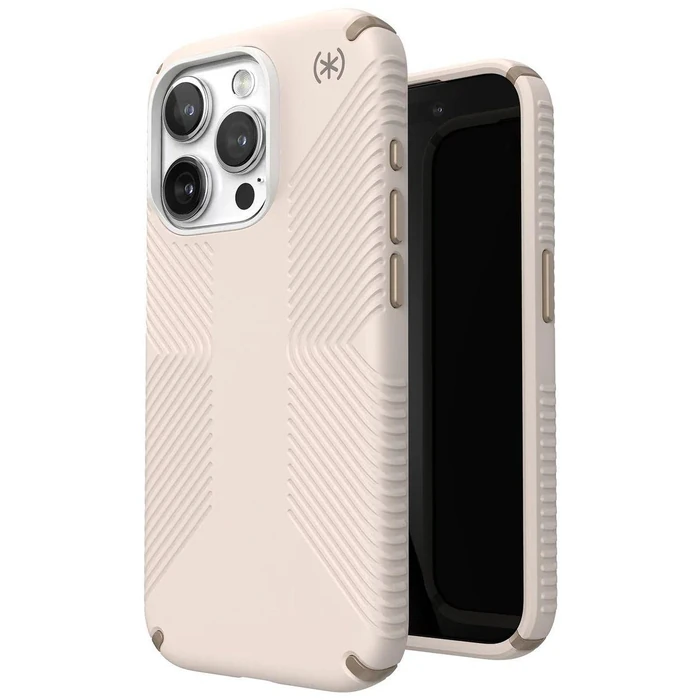 Speck Presidio2 Grip Series Phone Case for iPhone 15 Pro - Bleached Bone/Heirloom Gold by Speck - Image 1
