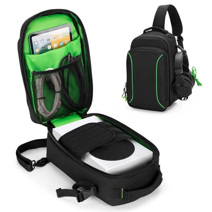 PGmoon Sling Carrying Case Compatible with Xbox Series S Game Console, Storage Travel Bag for Wireless Controllers and More Accessories (Patent Design) by PGmoon - Used - Very Good condition