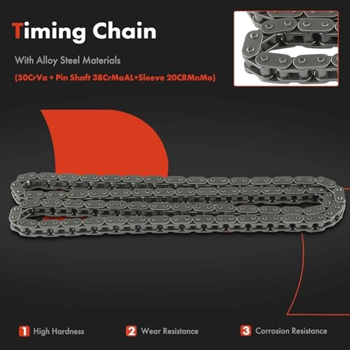 A-Premium Engine Timing Chain Kit W/Tensioner & Guide Compatible with Hyundai Elantra, Sonata, Accent, Tucson, Veloster, Kona, Elantra GT & Kia Soul, Optima, Forte, Rio, Seltos, Forte Koup, Forte5 by A-premium - Image 4