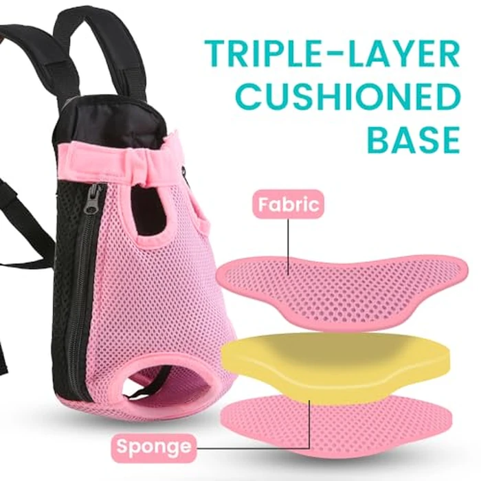 Mosago Dog Backpack Carrier, Thick Straps & Cushion, Pet Sling Front Backpacks for Small Medium Dogs 4-7 Lbs, Legs Out, Adjustable Wearable Puppy Chest Travel Bag, Easy-Fit for Hiking/Walking/Camping by mosago - Image 4