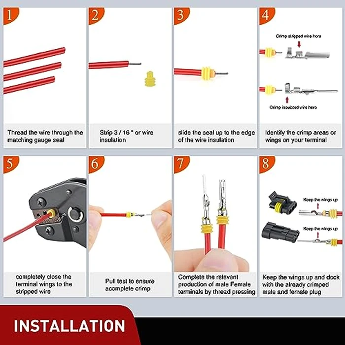 Nilight 622PCS 1 2 3 4 5 6 Pin Electrical Connector Plug Male Female Terminal Wire Connectors Waterproof Quick Connect Set for Car Truck Motorcycle Marine Boat 43 Sets by Nilight - Image 3