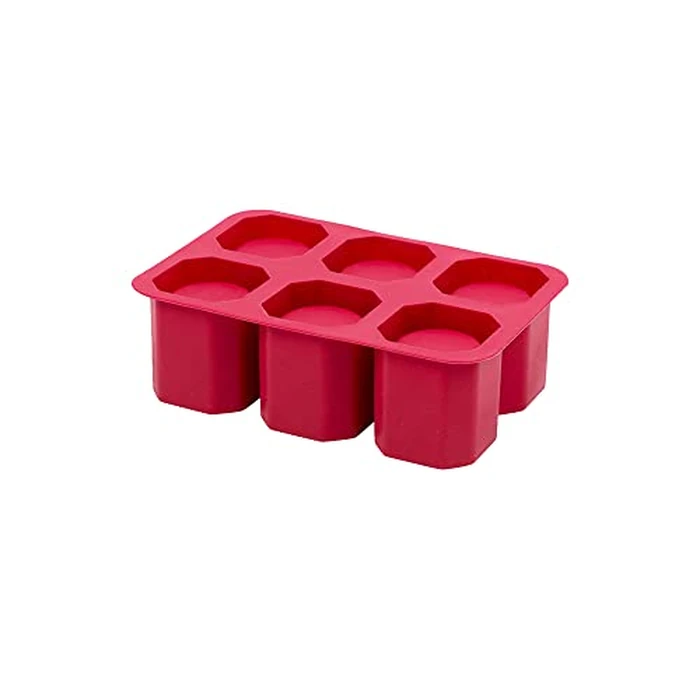Luciano Housewares Non-Stick Silicone Cookie Shot Glass Baking Mold, 7" L x 5" W x 2.25" H, Red by Luciano Housewares - Used - Good condition - CA$6.96