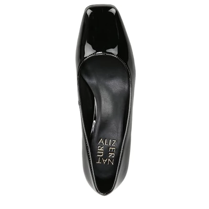 Naturalizer Womens Karina Low Block Heel Square Toe Pump, Black Patent, 7.5 by Naturalizer - Image 5