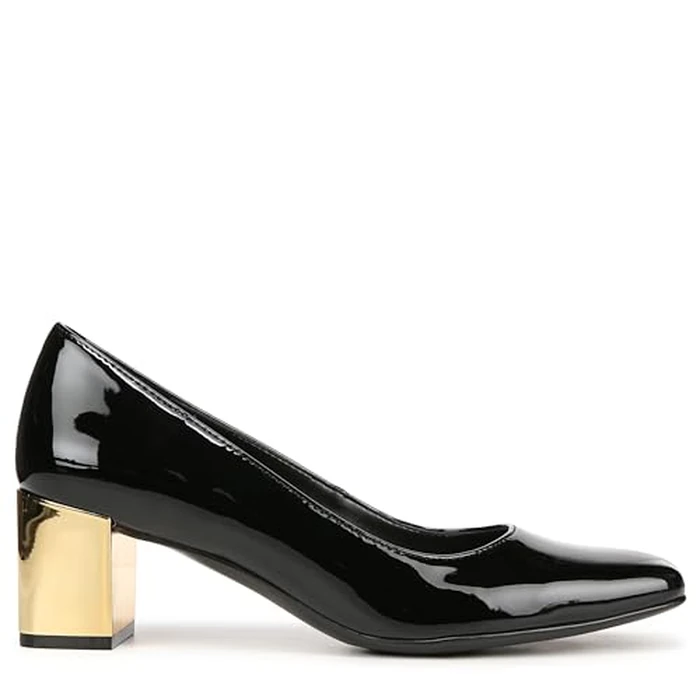 Naturalizer Womens Karina Low Block Heel Square Toe Pump, Black Patent, 7.5 by Naturalizer - Image 6