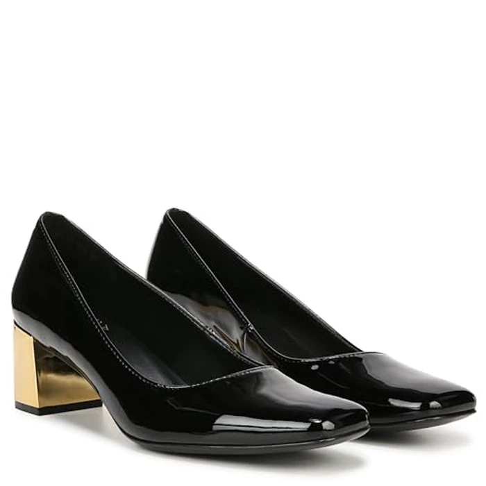 Naturalizer Womens Karina Low Block Heel Square Toe Pump, Black Patent, 7.5 by Naturalizer - Image 7
