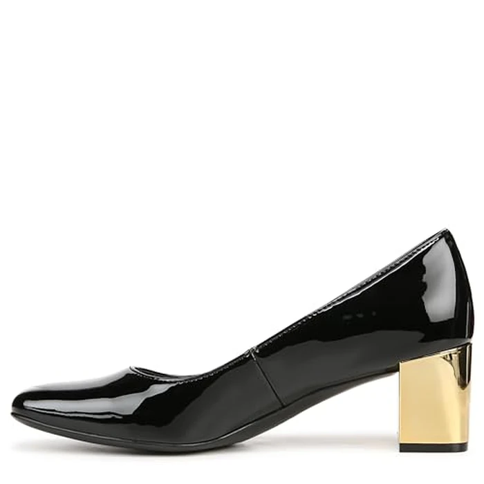 Naturalizer Womens Karina Low Block Heel Square Toe Pump, Black Patent, 7.5 by Naturalizer - Image 9