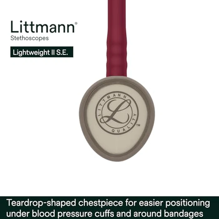 3M Littmann Lightweight II S.E. Stethoscope, 2451, 28" Burgundy Tube by Littmann - Image 3