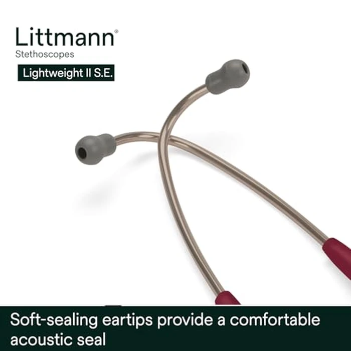 3M Littmann Lightweight II S.E. Stethoscope, 2451, 28" Burgundy Tube by Littmann - Image 5