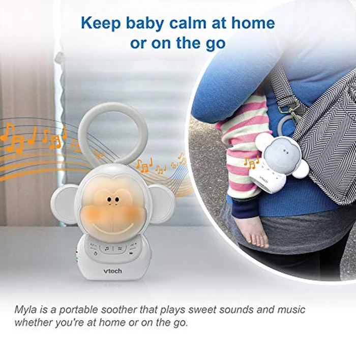 VTech BC8211 - Myla The Monkey - Baby Sleep Soother With White Noise Sound Machine, Soft Ambient Sounds And Melodies, Soft-Glow Night Light, NEW Rechargeable Battery Version. by VTech - Image 3