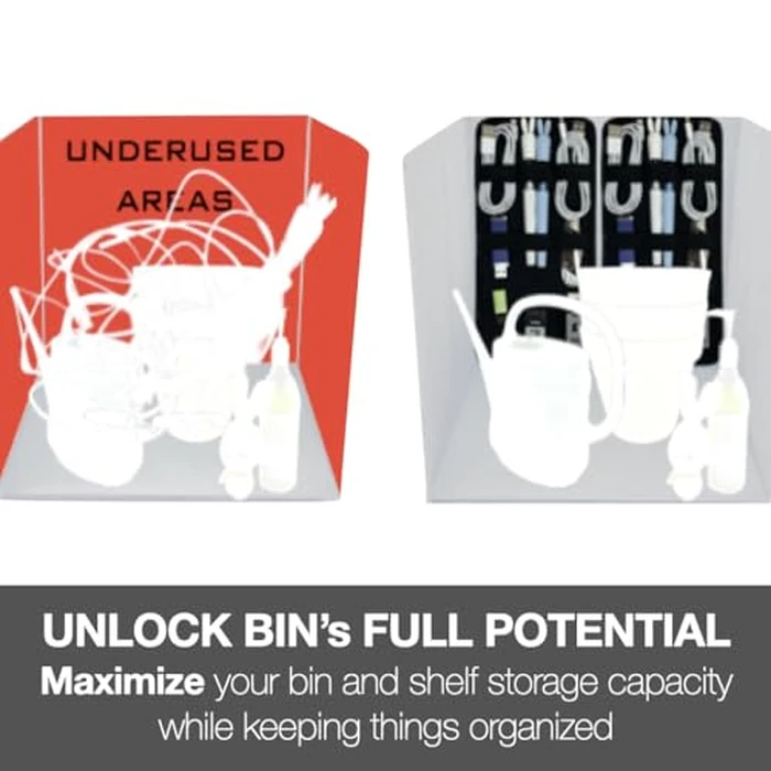 BINGANIZER Travel Drawer Bin Organizers - Pack of 3, Elastic Panels for Cables, Cords, Electronics, Suitcase - Tactical Organizer Board for Junk Drawer and Bin by BINGANIZER - Image 8