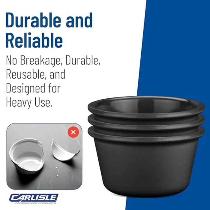 Carlisle FoodService Products Plastic Ramekins, Sauce Bowl for Home and Restaurant, Plastic, 4 Ounces, Black, (Pack of 48) by Carlisle FoodService Products - Image 6