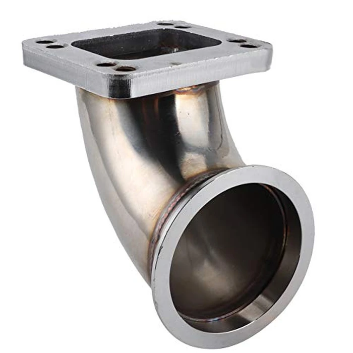 Aramox 3.0in V Band to T3 Stainless Steel Turbo Flange, 90 Degree Bend Adapter Flange CNC Machining for 304 Turbocharger by Aramox - Used - Good condition