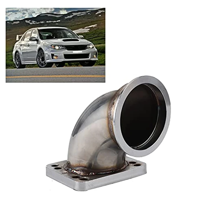 Aramox 3.0in V Band to T3 Stainless Steel Turbo Flange, 90 Degree Bend Adapter Flange CNC Machining for 304 Turbocharger by Aramox - Image 3