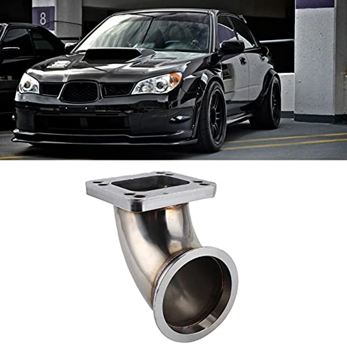 Aramox 3.0in V Band to T3 Stainless Steel Turbo Flange, 90 Degree Bend Adapter Flange CNC Machining for 304 Turbocharger by Aramox - Image 4