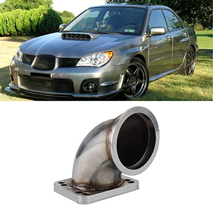 Aramox 3.0in V Band to T3 Stainless Steel Turbo Flange, 90 Degree Bend Adapter Flange CNC Machining for 304 Turbocharger by Aramox - Image 5
