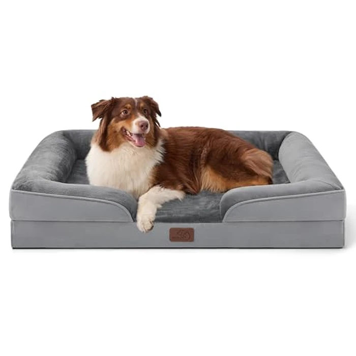 Bedsure Orthopedic Dog Beds Large Sized Dog - Washable Large Dog Cat Bed Waterproof, Comfort Dogs Couch Sofa with Washable Removable Cover, Pet Bed with Nonskid Bottom, Grey, 35" by Bedsure - Used - Very Good condition