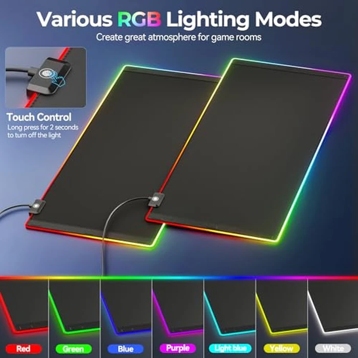 KDD RGB Mouse Pad with Wireless Charging - Desk Mat with Phone Holder and 15W Fast Charger - Gaming Mousepad with Ultra-Smooth Surface, Non-Slip Base - Keyboard Mat for Home Office Gamer Accessories by KDD - Image 5
