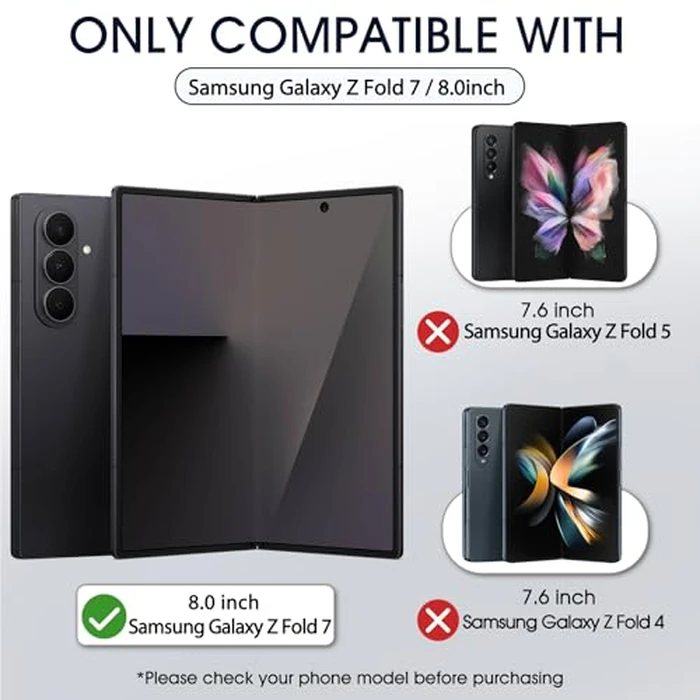 【2Sets】Screen Protector for Samsung Galaxy Z Fold 7, Inside TPU Hydrogel Film + Front/Back HD Clarity Screen Protector for Samsung Galaxy Z Fold 7-8.0", Touch Sensitive, Premium Quality Soft TPU by zonyee - Image 2