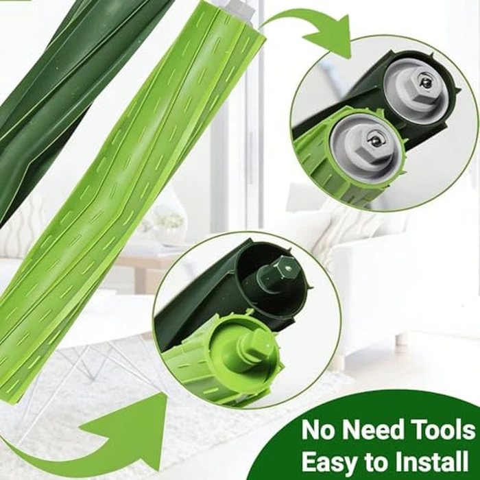GIBTOOL 4 Sets Rubber Roller Brushes Compatible for iRobot Roomba E & I & J Series, Replacement Parts Accessory for J8+ i7+ i7 i1 i2 i3 i4 i6 i6+ i8 i8+Plus E5 E6 E7 Vacuum Cleaner by GIBTOOL - Image 4