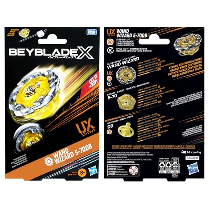 Beyblade X Wand Wizard 5-70DB UX Starter Pack Set with Stamina Type Top and Launcher; Authentic Takara Tomy Battle Tops Games/Toys for Boys and Girls 8+ by Beyblade - Image 6