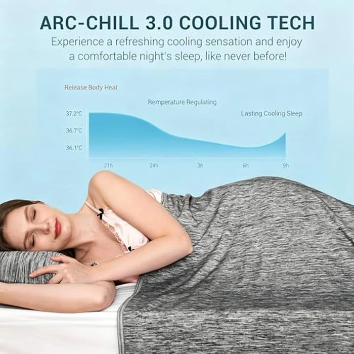 Cooling Blankets Twin Size for Hot Sleepers, Elegear Summer Lightweight Cool Blanket Q-MAX>0.5, Breathable Cooling Blanket for Sleeping Double Sided, Cold Blanket for Night Sweats, Black, 59X79 inch by Elegear - Image 2