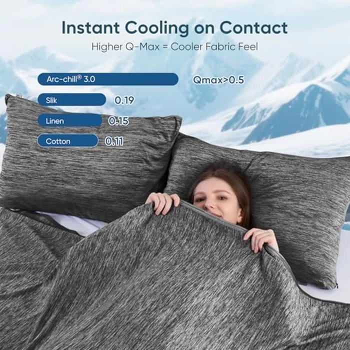 Cooling Blankets Twin Size for Hot Sleepers, Elegear Summer Lightweight Cool Blanket Q-MAX>0.5, Breathable Cooling Blanket for Sleeping Double Sided, Cold Blanket for Night Sweats, Black, 59X79 inch by Elegear - Image 3