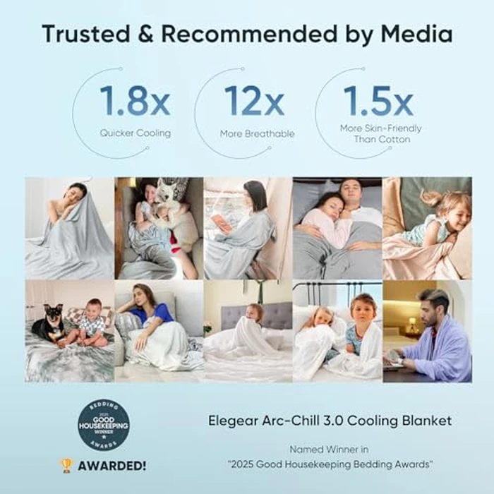 Cooling Blankets Twin Size for Hot Sleepers, Elegear Summer Lightweight Cool Blanket Q-MAX>0.5, Breathable Cooling Blanket for Sleeping Double Sided, Cold Blanket for Night Sweats, Black, 59X79 inch by Elegear - Image 5