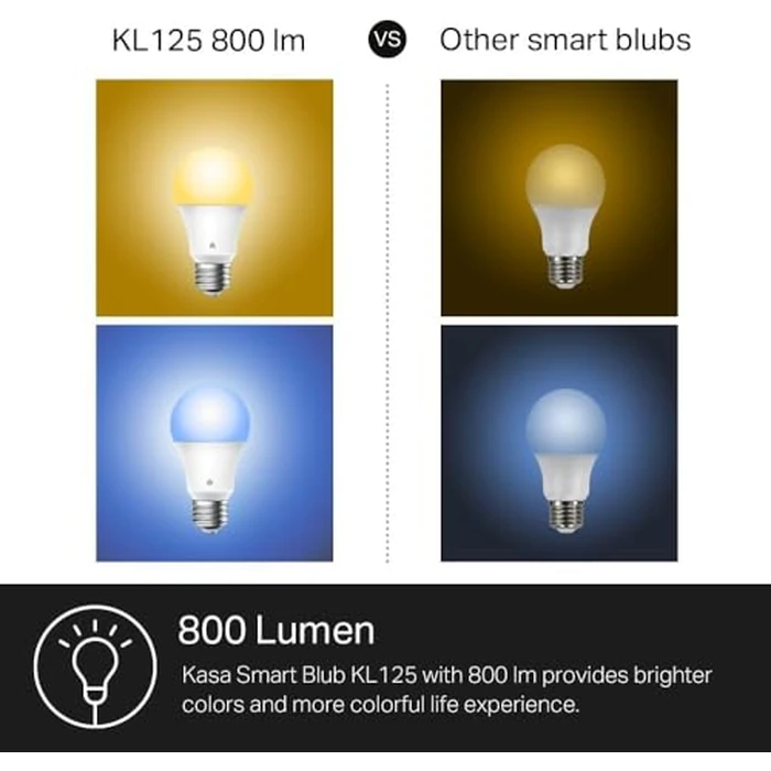 Kasa Smart Light Bulbs, Full Color Changing Dimmable Smart WiFi Bulbs Compatible with Alexa and Google Home, A19, 60 W 800 Lumens,2.4Ghz only, No Hub Required, 2-Pack (KL125P2), Multicolor by Kasa Smart - Image 4