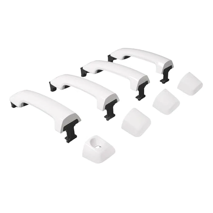 HECASA White Exterior Door Handle Kit Compatible with 2007-2022 Toyota Tundra Crewmax/Sequoia W/O Passenger Keyhole Painted Replacement for 81295, 692100C010, 692170C030, 692170C010 by HECASA - Used - Very Good condition - US$31.13