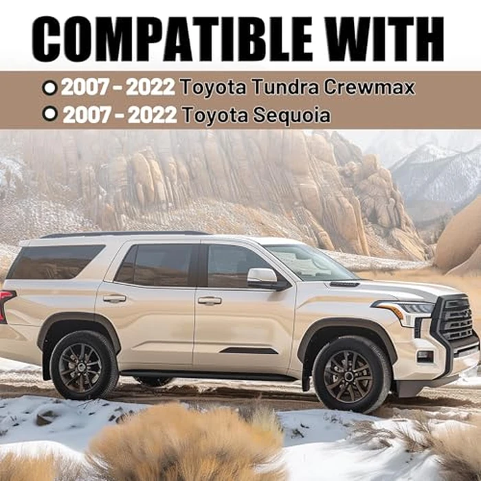 HECASA White Exterior Door Handle Kit Compatible with 2007-2022 Toyota Tundra Crewmax/Sequoia W/O Passenger Keyhole Painted Replacement for 81295, 692100C010, 692170C030, 692170C010 by HECASA - Image 2