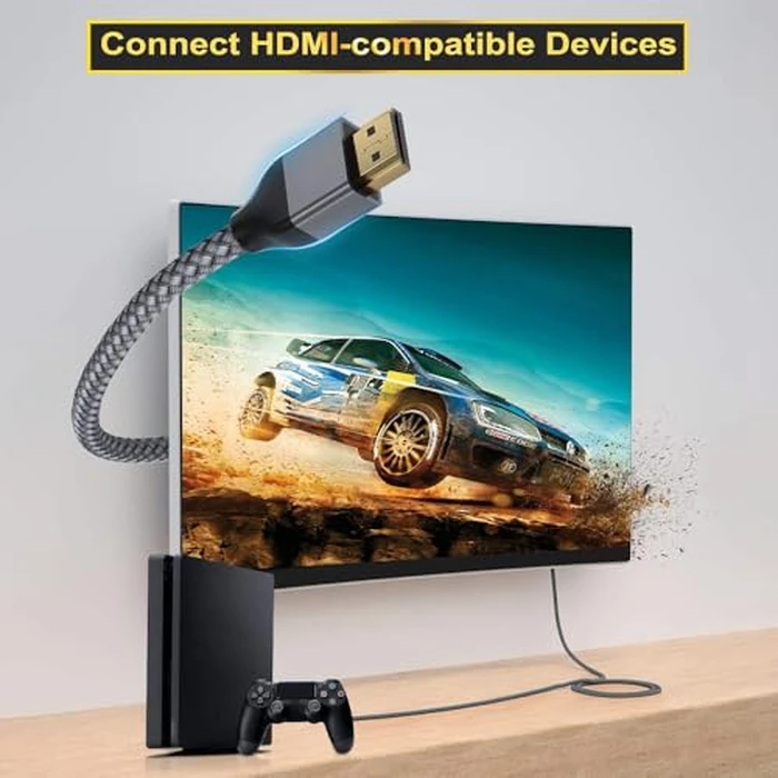 Basesailor 8K 60Hz HDMI 2.1 Cable 10FT/2Pack,48Gbps Ultra High Speed HDMI Cord for Apple TV,Roku,Samsung QLED,Sony PlayStation PS5,Xbox Series X/S,eARC,HDR HDCP 2.2 2.3,HDMI 2.0 4K@120Hz 144Hz by BASESAILOR - Image 4