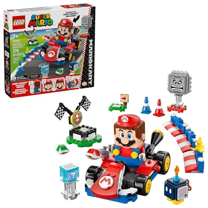LEGO Super Mario: Mario Kart - Interactive LEGO Mario & Standard Kart Building Toy - Pretend Play Racing Playset for Boys & Girls, Ages 7+ - Kids Birthday Gift Idea - 72043 by LEGO - Used - Good condition - CA$36.46