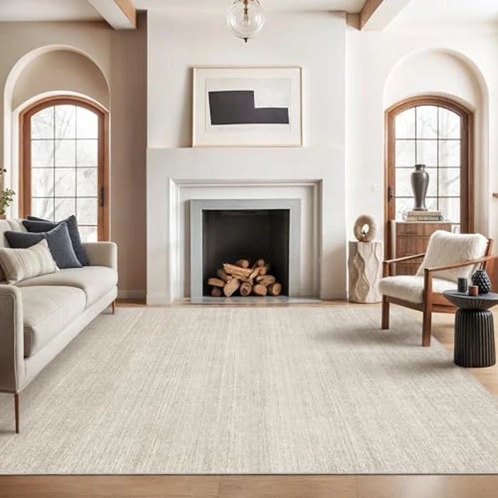 Valenrug Washable Rugs 8x10 - Stain Resistant 8x10 Area Rugs for Living Room, Non Slip Backing Printed Large Area Rugs for Bedroom, Folable Machine Washable Area Rug (8'x10', Beige) by Valenrug - Used - Very Good condition - US$91.79
