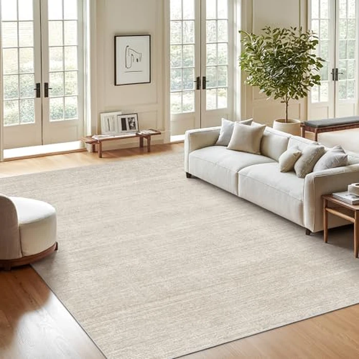 Valenrug Washable Rugs 8x10 - Stain Resistant 8x10 Area Rugs for Living Room, Non Slip Backing Printed Large Area Rugs for Bedroom, Folable Machine Washable Area Rug (8'x10', Beige) by Valenrug - Image 3
