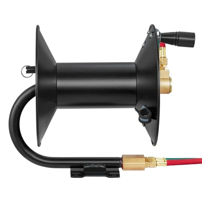 VEVOR Welding Hose Reel, Hand Crank Rewind Hose Reel with 3FT Lead-in Hose and 9/16"-18 B Fittings, Ceiling/Wall Mount Heavy Duty Steel Reel for Workshops Garages (Welding Hose Not Included) by VEVOR - Image 2