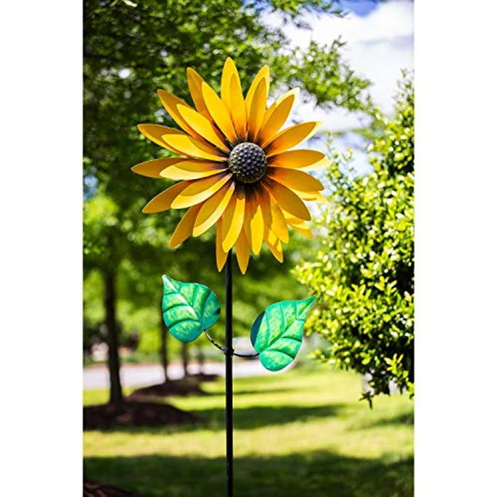 Evergreen Garden 75" H Sunflower Statement Wind Spinner Garden Décor and Accessories for Home and Yard by Evergreen Garden - Image 3