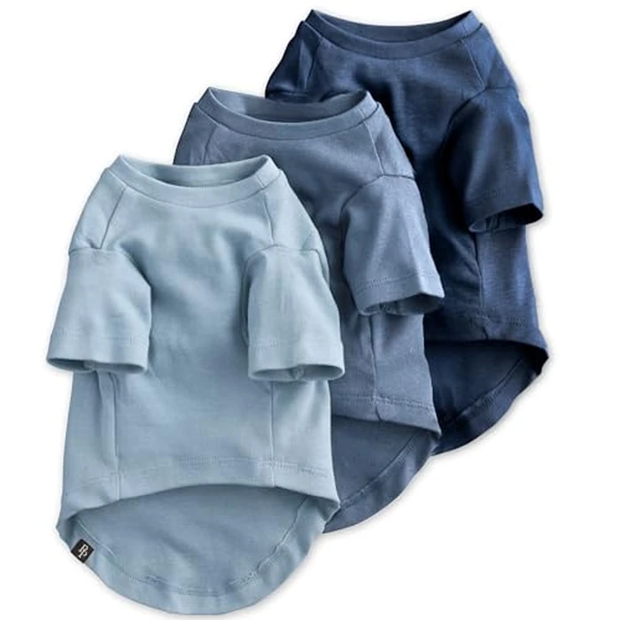 Pet Passion Toby II - The Perfect Tee, 3 Pack Short Sleeve Pet T-Shirt 100% Organic Cotton Tees Clothes for Small, Medium, Large Dogs, Navy Ombre, XX-Large by Pet Passion - Used - Very Good condition - CA$35.20