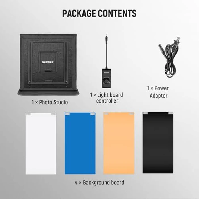 NEEWER Upgraded Photo Studio Light Box, 24"x24" Portable Mini Folding Product Photography Lightbox, 160LEDs 4 Backdrops Dimmable Glare Free Picture Booth Shooting Tent for Jewelry Electronics, LP60 by NEEWER - Image 9