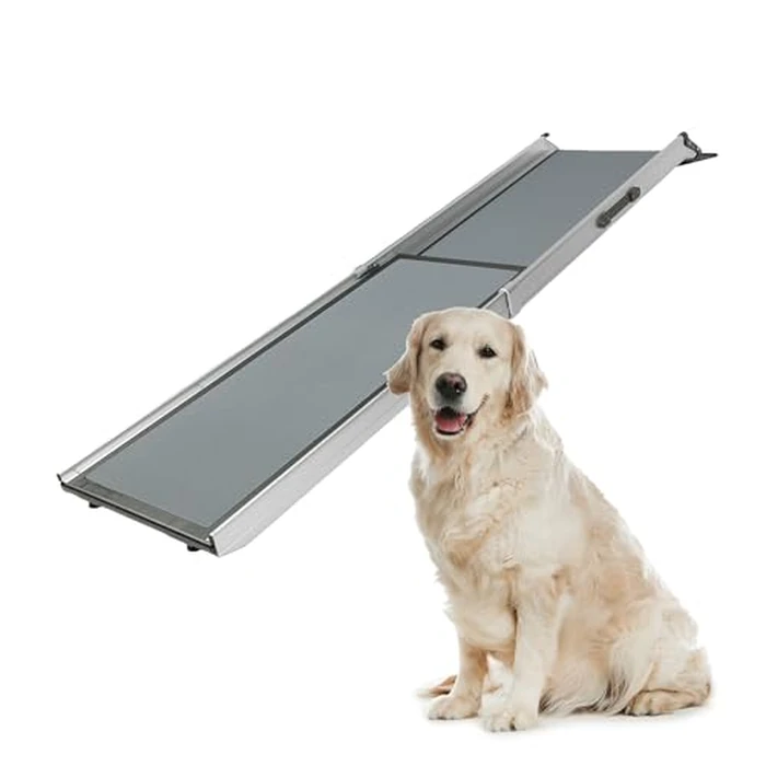 PetSafe Happy Ride Compact Telescoping Dog Ramp - Portable Pet Ramp for Cars, Trucks & SUVs with Adjustable Sizing - Non-Slip Design - Lightweight Pet Mobility Assistance by PetSafe - Used - Acceptable condition