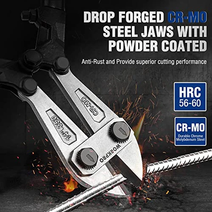 WORKPRO W017004A Bolt Cutter, Bi-Material Handle with Soft Rubber Grip, 14", Red&Blue by WORKPRO - Image 2