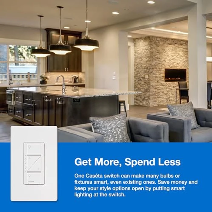 Lutron PD-6WCL-WH Caseta Wireless 600/150-Watt Single Pole In-Wall Dimmer, White by Lutron - Image 7