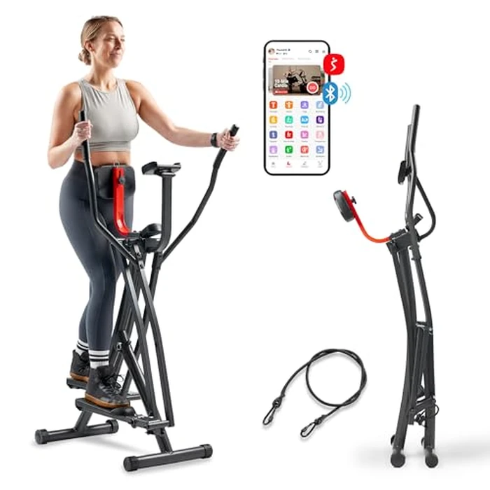 Sunny Health & Fitness SF-E902S Air Walk Pro Trainer Elliptical Machine Glider w/LCD Monitor, 220 LB Max Weight and 30 Inch Stride by Sunny Health & Fitness - Used - Like New condition