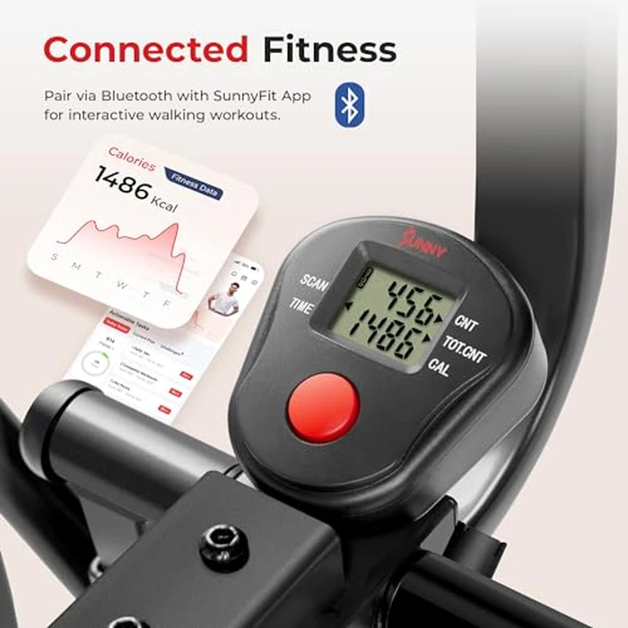 Sunny Health & Fitness SF-E902S Air Walk Pro Trainer Elliptical Machine Glider w/LCD Monitor, 220 LB Max Weight and 30 Inch Stride by Sunny Health & Fitness - Image 4