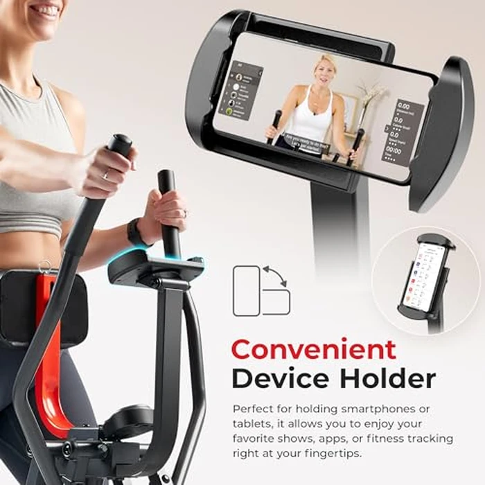 Sunny Health & Fitness SF-E902S Air Walk Pro Trainer Elliptical Machine Glider w/LCD Monitor, 220 LB Max Weight and 30 Inch Stride by Sunny Health & Fitness - Image 5