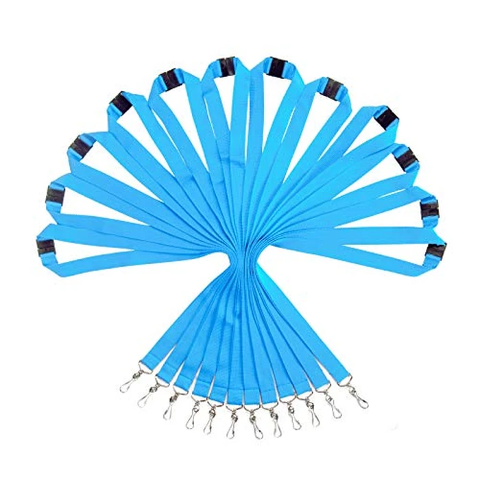 12 Pack Polyester Lanyards withBreakaway Clasps, Neck Strap for Schools, Cruise, Office, Kids, Sky Blue by YOYOGO - Used - Good condition