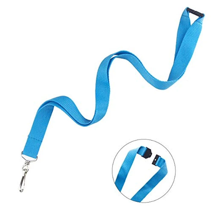 12 Pack Polyester Lanyards withBreakaway Clasps, Neck Strap for Schools, Cruise, Office, Kids, Sky Blue by YOYOGO - Image 2