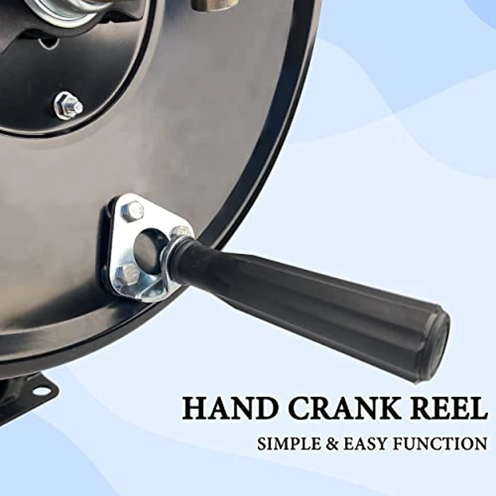 M MINGLE High Pressure Washer Hose Reel 150ft, Heavy Duty Steel Hose Reel, Manual Crank Power Washer Hose Reel with 3/8" Pressure Wash Whip Hose, Swivel Arm and Mounting Bracket, 4000 PSI by M MINGLE - Image 6