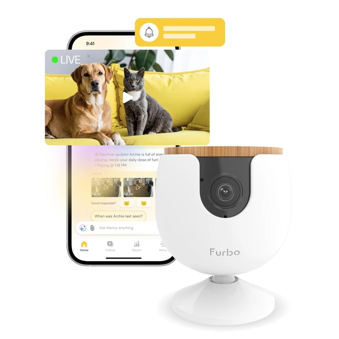 Furbo Mini Pet Camera [Subscription Required] Unlock Camera w/Paid Plan: Home Security with Dog & Cat Safety Alerts, 2-Way Audio, Mountable Smart Cam (Low Risk, 3mo Min. Cancel Anytime) by Furbo - Image 1
