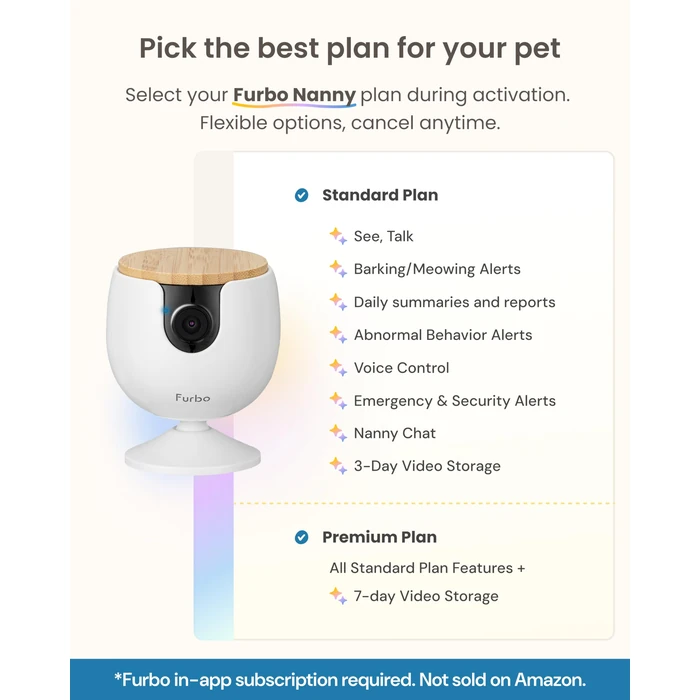 Furbo Mini Pet Camera [Subscription Required] Unlock Camera w/Paid Plan: Home Security with Dog & Cat Safety Alerts, 2-Way Audio, Mountable Smart Cam (Low Risk, 3mo Min. Cancel Anytime) by Furbo - Image 4