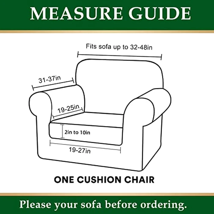 CRFATOP 2 Piece Chair Covers Stretch Sofa Covers Couch Slipcovers Washable Armchair Sofa Couch Slipcover Furniture Protector with Elastic Bottom for Living Room, S, D36 by CRFATOP - Image 6